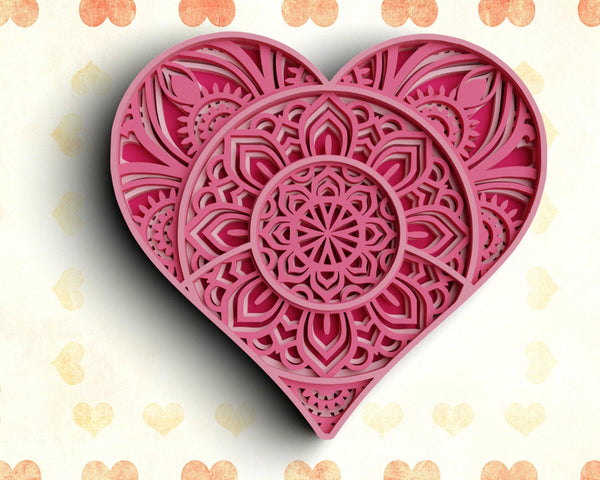 3D Valentine SVG DXF 4 Layer - Love Svg-Rishasart