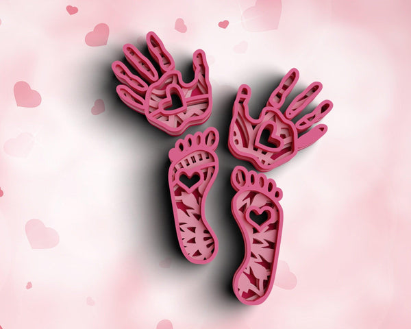 3D Valentine SVG DXF 4 Layer - XOXO Svg-Rishasart