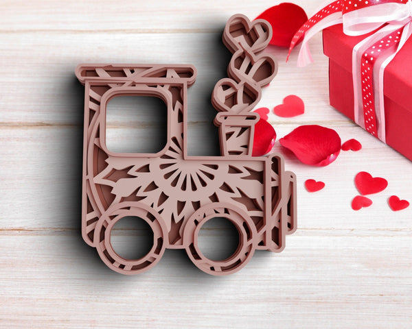 3D Valentine SVG DXF 4 Layer - XOXO Svg-Rishasart