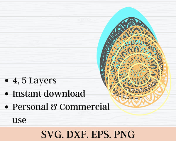 3D Easter SVG DXF 4,5 Layer - Easter Egg Svg-Rishasart