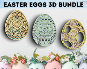 3D Easter SVG DXF 4,5 Layer - Easter Egg Svg-Rishasart