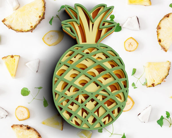 3D Fruit SVG DXF 4 Layer - Pineapple Svg-Rishasart