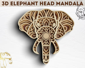 3D Elephant SVG DXF 4 Layer -  Animal Svg-Rishasart