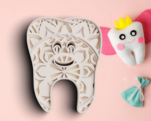 3D Tooth SVG DXF 4 Layer - Dental Svg-Rishasart