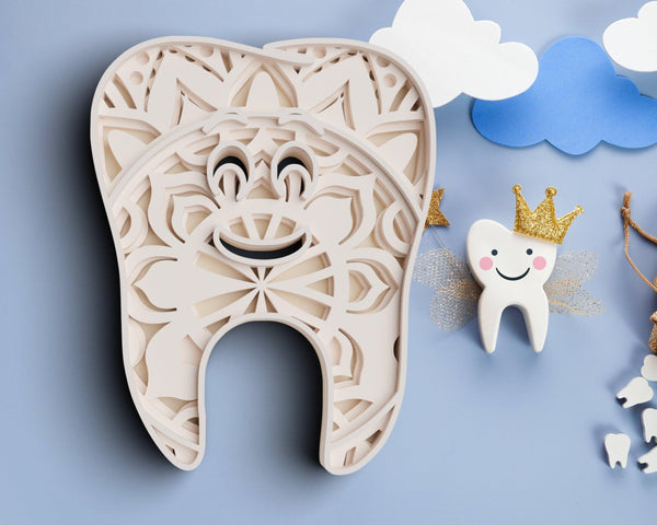 3D Tooth SVG DXF 4 Layer - Dental Svg-Rishasart