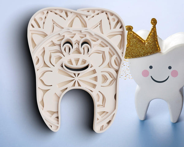 3D Tooth SVG DXF 4 Layer - Dental Svg-Rishasart