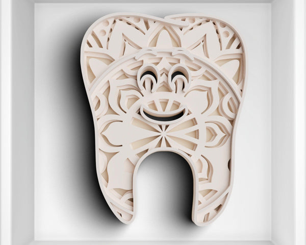 3D Tooth SVG DXF 4 Layer - Dental Svg-Rishasart