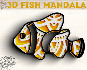 3D Fish SVG DXF 4 Layer - Fisherman Svg-Rishasart