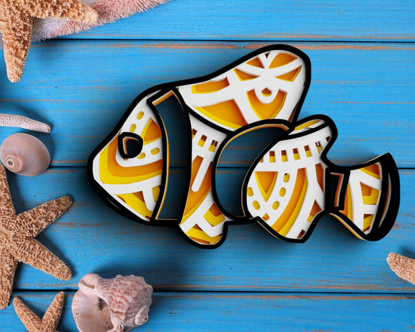 3D Fish SVG DXF 4 Layer - Fisherman Svg-Rishasart