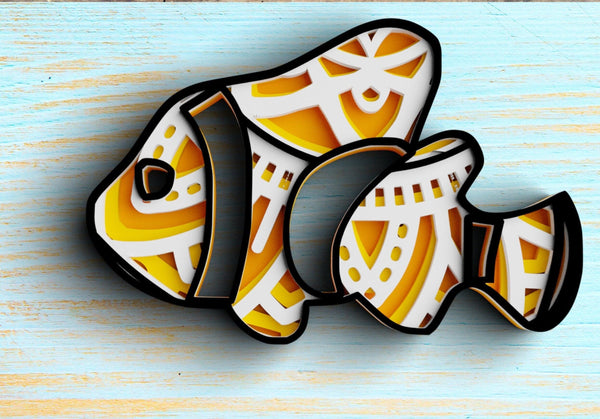 3D Fish SVG DXF 4 Layer - Fisherman Svg-Rishasart