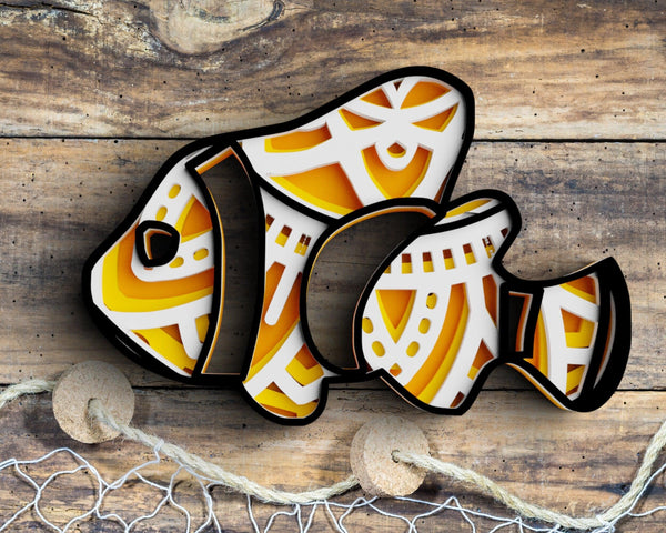 3D Fish SVG DXF 4 Layer - Fisherman Svg-Rishasart