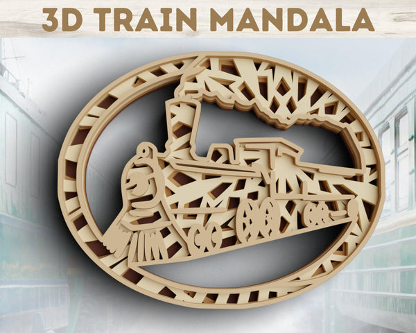 3D Train SVG DXF 4 Layer - Locomotive Svg-Rishasart