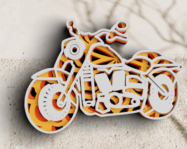 3D Motorcycle SVG DXF 4 Layer - Biker Svg-Rishasart