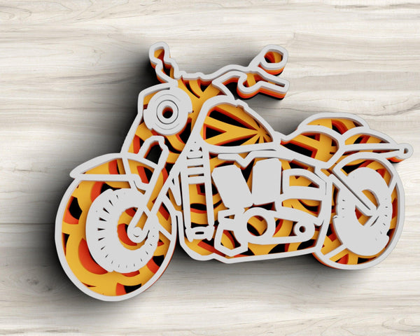 3D Motorcycle SVG DXF 4 Layer - Biker Svg-Rishasart