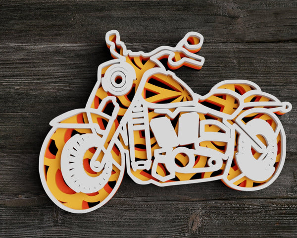 3D Motorcycle SVG DXF 4 Layer - Biker Svg-Rishasart