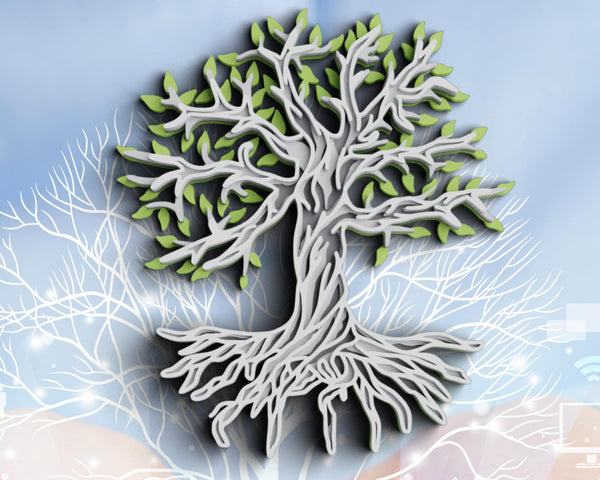 3D Tree of Life SVG DXF 4 Layer - Family tree Svg-Rishasart