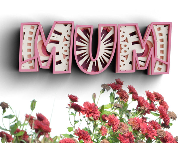 3D Mum SVG DXF 5 Layer - Mothers Day Svg-Rishasart