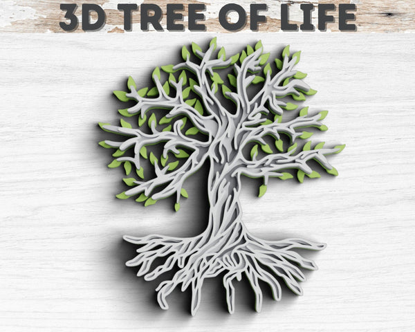 3D Tree of Life SVG DXF 4 Layer - Family tree Svg-Rishasart