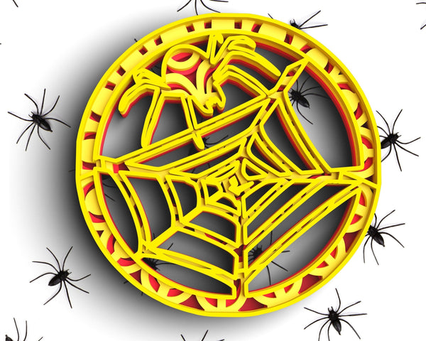 3D Spider Web SVG DXF 4 Layer - Cobweb Svg 3D-Rishasart