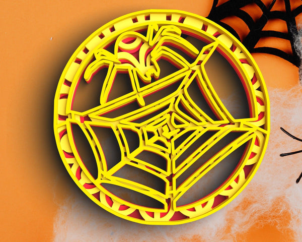 3D Spider Web SVG DXF 4 Layer - Cobweb Svg 3D-Rishasart