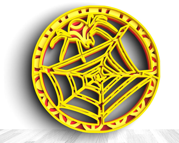 3D Spider Web SVG DXF 4 Layer - Cobweb Svg 3D-Rishasart