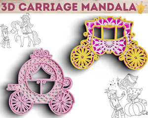 3D Carriage SVG DXF 4 Layer - Princess Svg-Rishasart