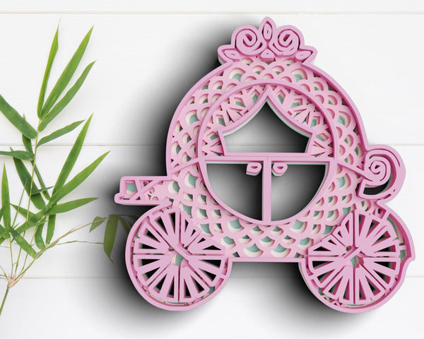 3D Carriage SVG DXF 4 Layer - Princess Svg-Rishasart