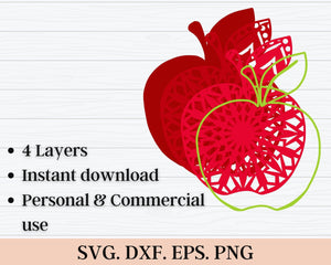3D Fruit SVG DXF 4 Layer - Pineapple Svg-Rishasart