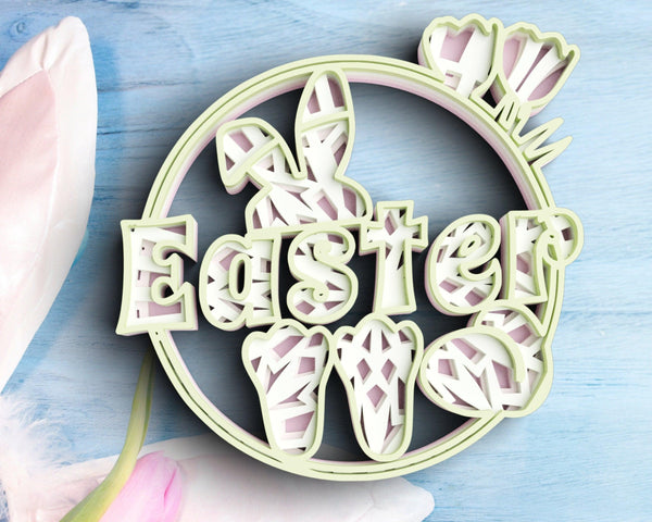 3D Easter SVG DXF 4 Layer - Easter Bunny Svg-Rishasart