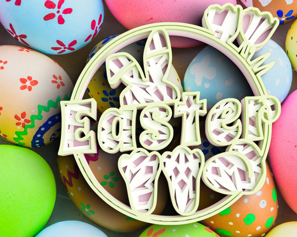 3D Easter SVG DXF 4 Layer - Easter Bunny Svg-Rishasart