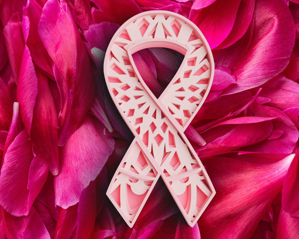 3D Cancer Ribbon SVG DXF 4 Layer - Awareness Svg-Rishasart