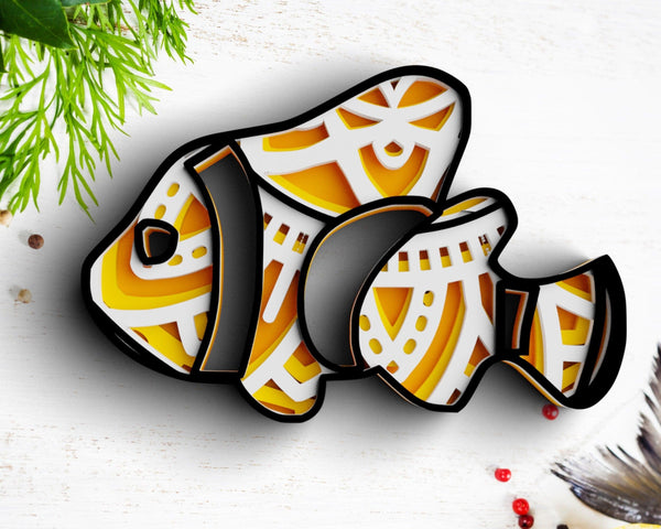 3D Fish SVG DXF 4 Layer - Fisherman Svg-Rishasart