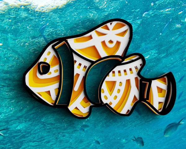 3D Fish SVG DXF 4 Layer - Fisherman Svg-Rishasart