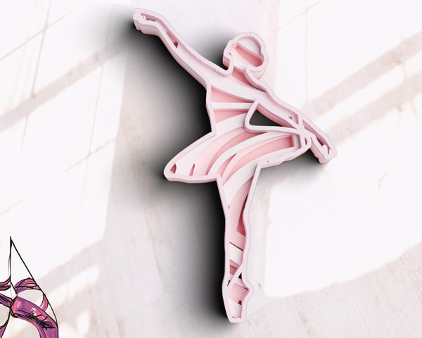 3D Ballerina SVG DXF 4 Layer - Ballet Svg 3D Mandala Svg-Rishasart