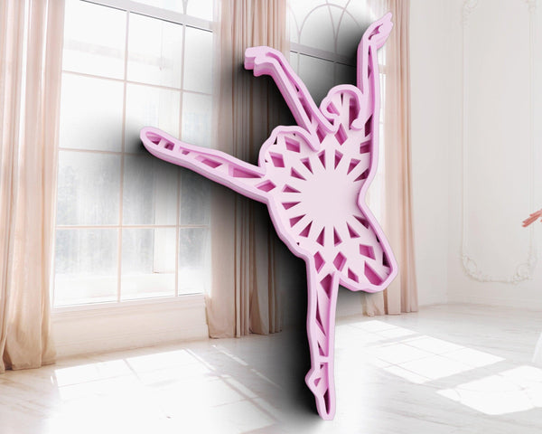 3D Ballerina SVG DXF 4 Layer - Ballet Svg 3D Mandala Svg-Rishasart