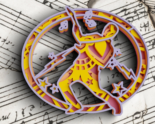 3D Guitar Player SVG DXF 4 Layer - Music Svg 3D Mandala Svg-Rishasart