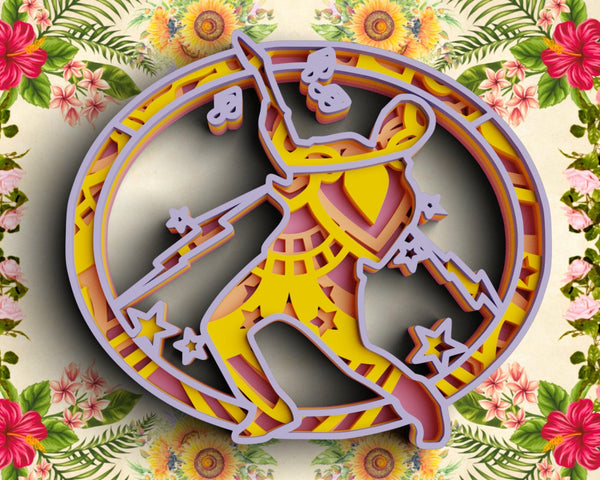 3D Guitar Player SVG DXF 4 Layer - Music Svg 3D Mandala Svg-Rishasart