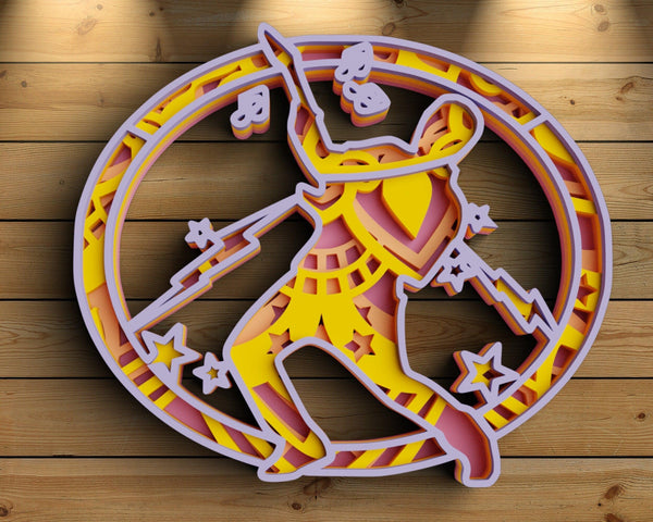 3D Guitar Player SVG DXF 4 Layer - Music Svg 3D Mandala Svg-Rishasart