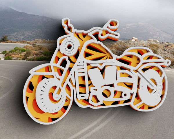 3D Motorcycle SVG DXF 4 Layer - Biker Svg-Rishasart