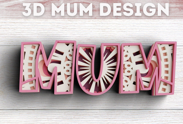 3D Mum SVG DXF 5 Layer - Mothers Day Svg-Rishasart