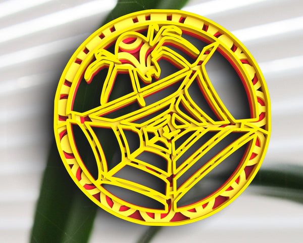 3D Spider Web SVG DXF 4 Layer - Cobweb Svg 3D-Rishasart