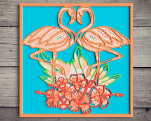 3D Flamingo SVG DXF 8 Layer - Summer Svg-Rishasart