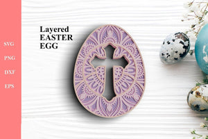 3D Easter Egg SVG DXF Files -  Easter Cross Svg-Rishasart
