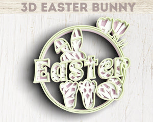 3D Easter SVG DXF 4 Layer - Easter Bunny Svg-Rishasart