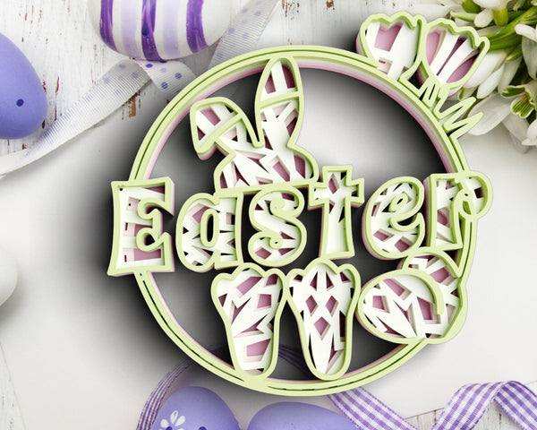 3D Easter SVG DXF 4 Layer - Easter Bunny Svg-Rishasart