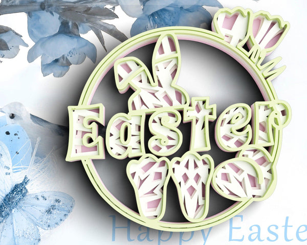 3D Easter SVG DXF 4 Layer - Easter Bunny Svg-Rishasart