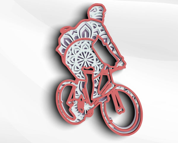 3D Bike SVG DXF 4 Layer - Adventure Svg 3D Mandala Svg-Rishasart