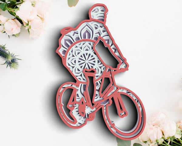 3D Bike SVG DXF 4 Layer - Adventure Svg 3D Mandala Svg-Rishasart