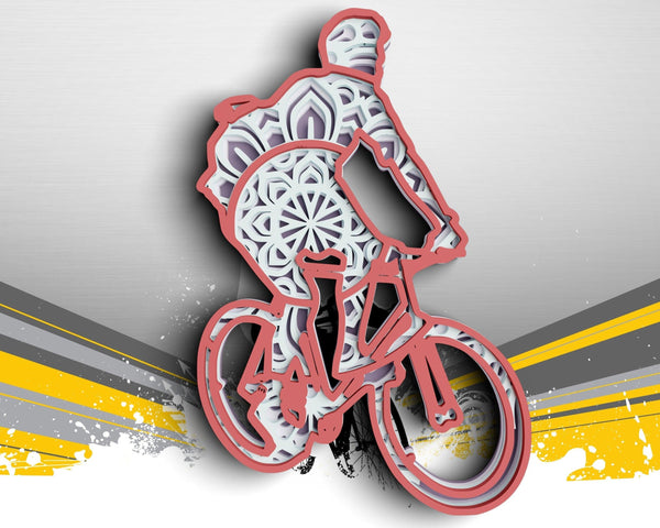 3D Bike SVG DXF 4 Layer - Adventure Svg 3D Mandala Svg-Rishasart