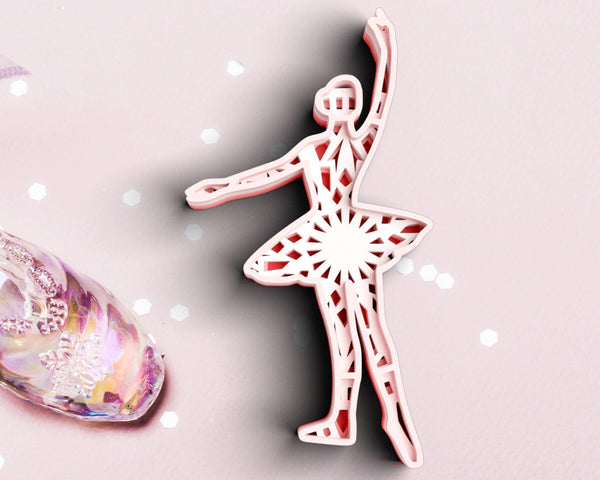 3D Ballerina SVG DXF 4 Layer - Ballet Svg 3D Mandala Svg-Rishasart